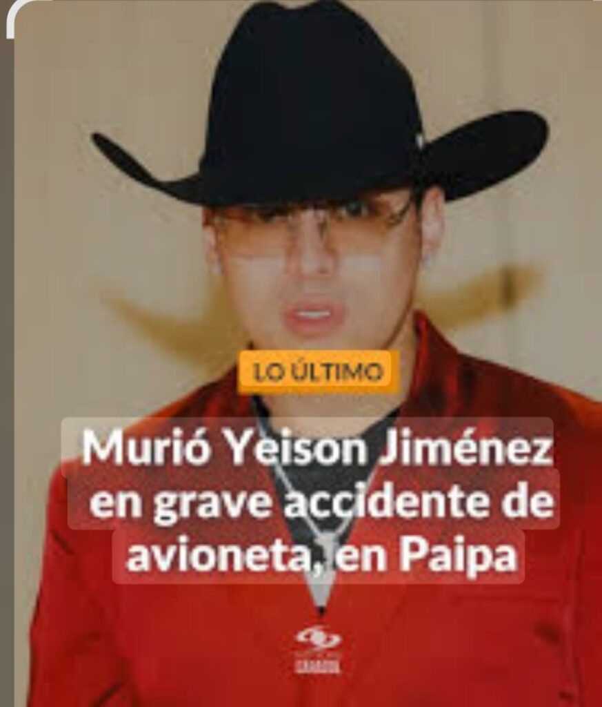 La aeronave se estrelló en inmediaciones de la vereda La Romerita. Yeison Jiménez era uno de los seis ocupantes de la avioneta accidentada en la vía que del municipio de Paipa comunica a Duitama, en Boyacá. “La aeronave, que transportaba un total de seis ocupantes, conformados por el piloto, el copiloto y cuatro pasajeros, había presentado un plan de vuelo con destino a Medellín”, dijo la Aerocivil en un comunicado.