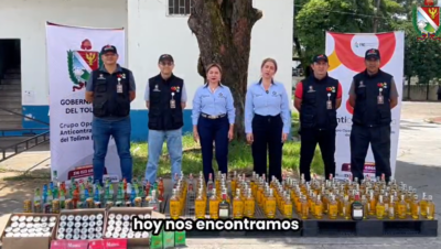 Golpe del GOAT al contrabando: más de 800 botellas de licor ilegal sacadas del mercado en el Tolima
